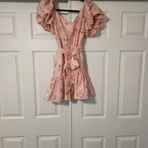 LoveShackFancy Peach Floral Dress